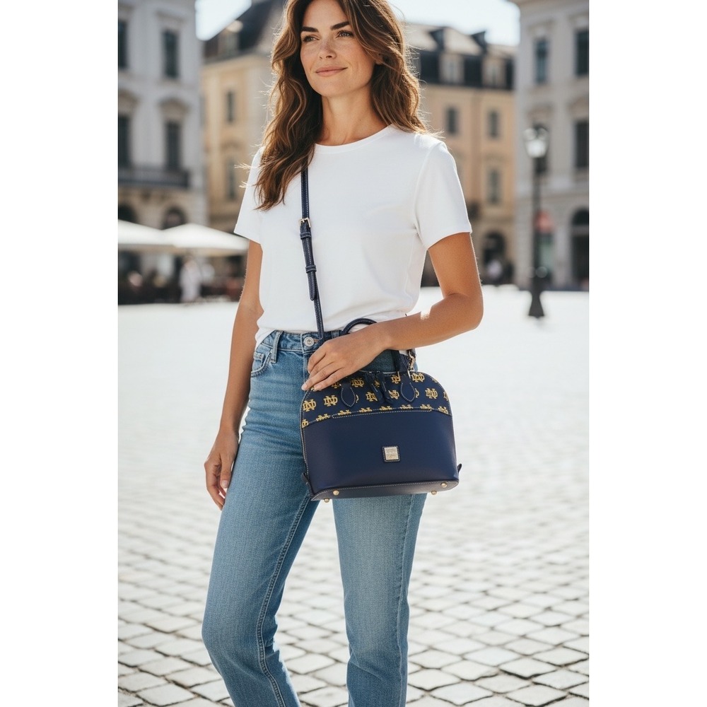 Dooney & Bourke Limited Addition Notre Dame Fight Irish Dome Satchel Crossbody - Picture 2 of 9